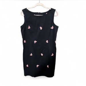 Vintage butterfly embroidered shift dress